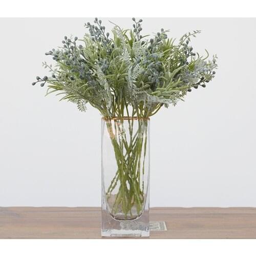 Plastic Artificial Flowers Berries Bouquet DIY For Home Wedding Decor Accessories Photo Props Living Room Craft Fake Flowers