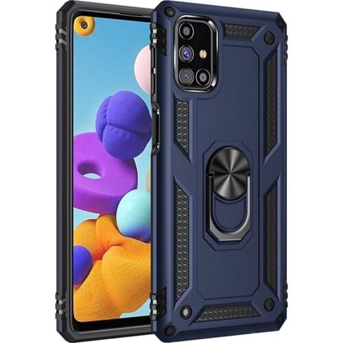 Shockproof Armor Case For Samsung A11 A51 A71 Ring Stand Bumper Silicon Hard PC Phone Back Cover For Galaxy M11 M21 M31 M31S M51