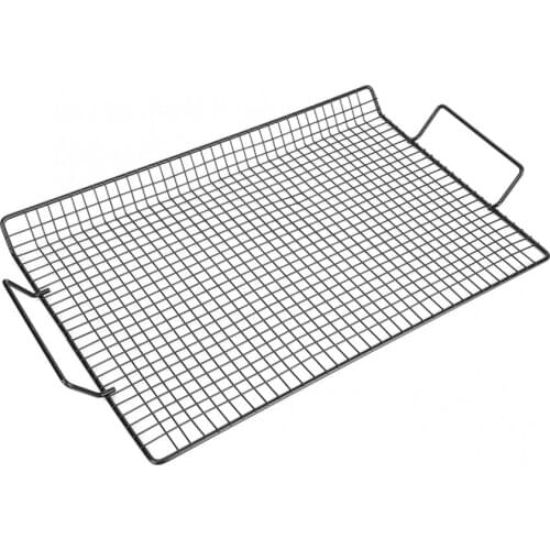 Barbecue Mesh Handle Iron Non-Stick BBQ Rack Barbecue Mesh Grill Net for Outdoor BBQ Party Camping BBQ Mesh