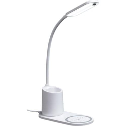 Desk Lamp LED, Desk Lamps with Wireless Charger Dimmable ,Energy Saving USB Rechargeable for Bedroom, Study, Work