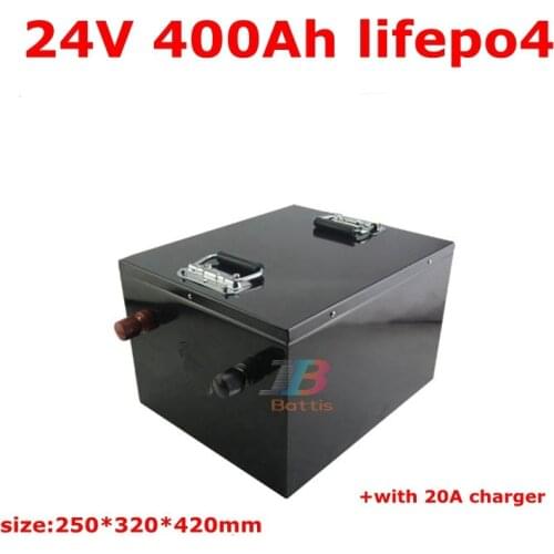 Waterproof 24V 400AH lifepo4 lithium Battery BMS for 4800W motorhomes Solar energy photovoltaic storage inverter + 20A Charger