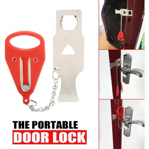 Safety Door Lock Security Hasp Latch Lock Stainless Iron Door Lock for Home Travel Security Supplies