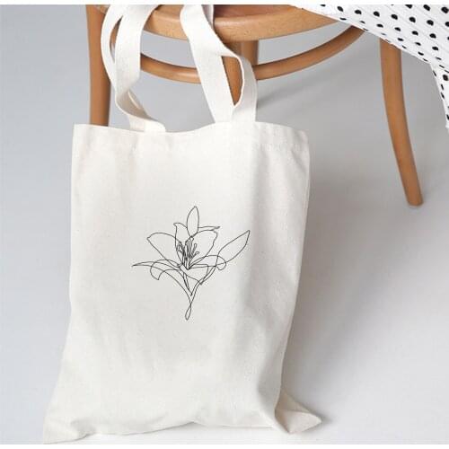 Plant Print Canvas Shoulder Tote Bag for Women Literary Eco Foldable Shopping Bag Ladies Handbag Retro Aesthetic Harajuku Bags