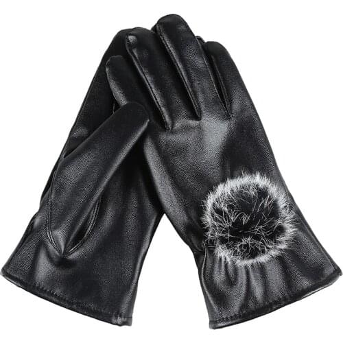 KUYOMENS Touch Screen Gloves Women PU Leather Glove Full Finger Winter Mittens guantes mujer luvas de inverno eldiven femme