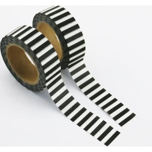 10pcs/lot Black Stripes Print washi tape paper DIY decoration scrapbooking tools masking tape adhesive tapes stickers stationery