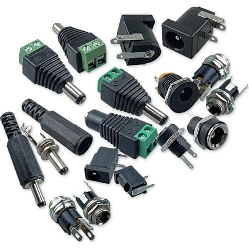 10pcs DC DC power plug socket male head female head 5.5x2.1, 5.5x2.5 adapter