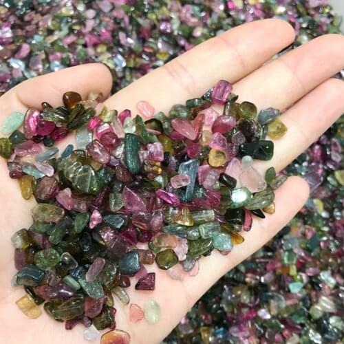 100g Natural Colored Tourmaline Gravel Natural Crystal Degaussing Stone Energy Stone Buddhism Seven Treasures Healing Crystal