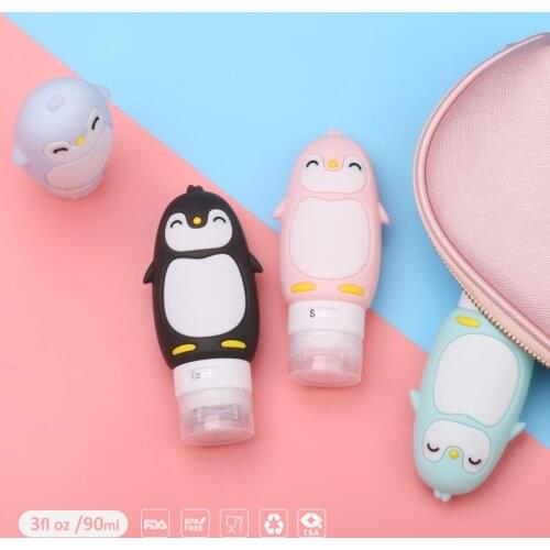 60/80/90/100ML Refillable Bottles Cute Travel Silicone Empty Bottles Shampoo Shower Gel Lotion Sub-bottling Tube Squeeze Bottles