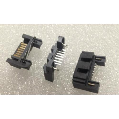 7Pin SATA hard disk interface male socket connector 90 degrees leg