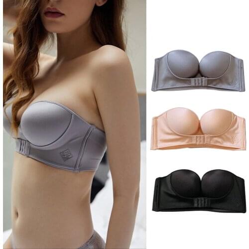 Elovegirl Sexy Push Up Bra With Front Closure, Women Invisible Bras, Underwear For Women, Seamless Strapless Bra, ABC Cup