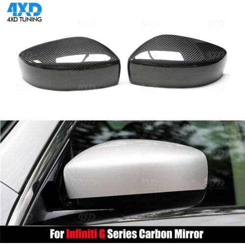 G37 Dry Carbon Fiber Side mirror cover For Infiniti G Series G25 RearView Mirror Case Replacement 2009 2010 2011 2012 2013 2014