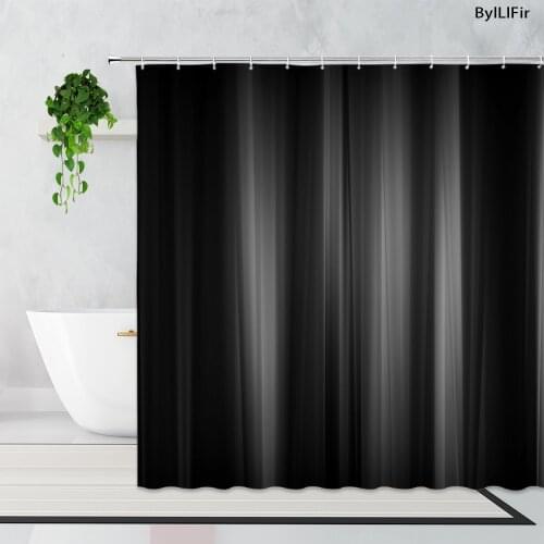 Black Gray Fabric Shower Curtains Nordic Simplicity Art Decoration Background Bathroom Bath Curtain Bathtub Screen With Hooks