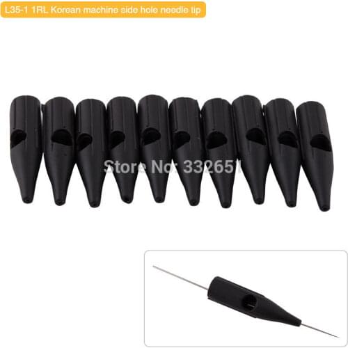 Chuse 100pcs 1RL Permanent Makeup Tattoo Tip Pre-sterilized Disposable Korean Machine Needle Tips, Tattooing Tip Tattooing cap