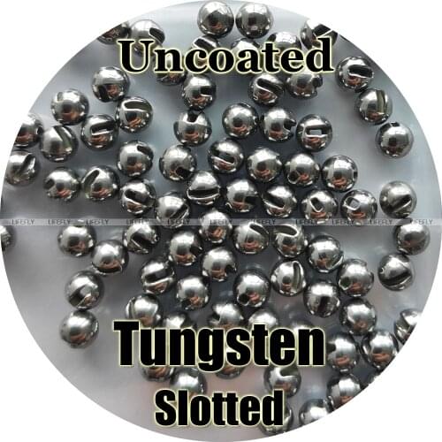 Uncoated Color, 100 Tungsten Beads, Slotted, Fly Tying, Fishing