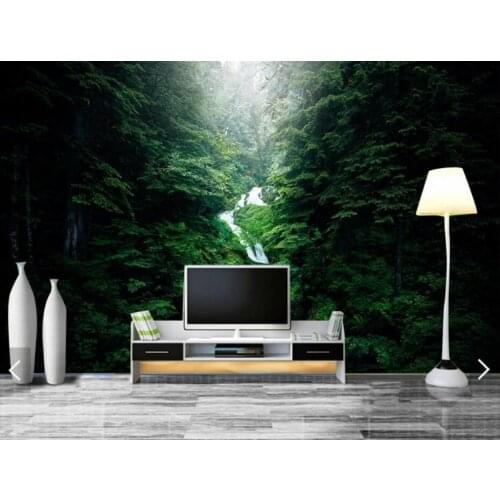 European Nature Original Forest Waterfall Mural Wall Papers for Walls Wallpaper Canvas HD Photo Wallpapers Contact Paper Custom