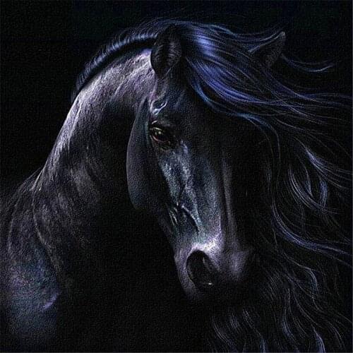 Craft Painting 5d Diamond Painting Diamond Embroidery Bright Rhinestones Dark Horse Diamond Art Wall Arts Decor