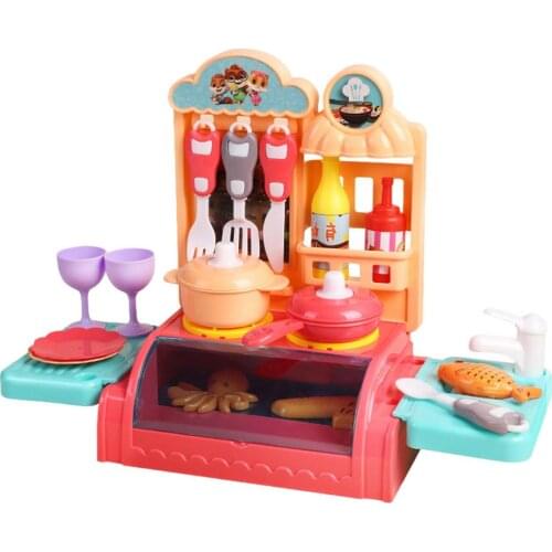 Play Kitchen Kit for Kids Pretend Cooking Set Roleplay Toddlers Playhouse Game Kitchen Cookware Toy