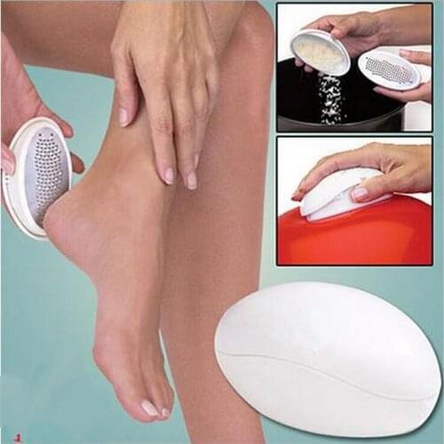 1pcs Pedicure Foot Care Tool Foot File Exfoliating Callus CuticleRemover Home Use Stainless Steel Massage Care Oval Egg Shape