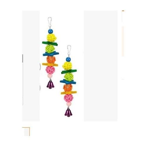 Colorful Bites Parrot Toy With Star Wood Bird Toys For Parakeets Cockatiels Lovebirds Toy Accessories B001