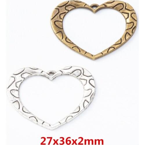 25 pieces of retro metal zinc alloy love pendant for DIY handmade jewelry necklace making 7944