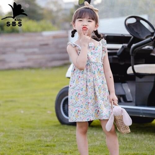 2020 Summer New Arrival Childrens Clothing Floral Suspender Dress Girl Dress Kids Dress for 1-6 Years Old Girls