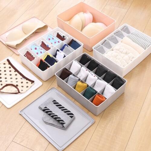 Hot Multi Grid Underwear Organizer Closet Bras Briefs Socks Ties Storage Drawer Box