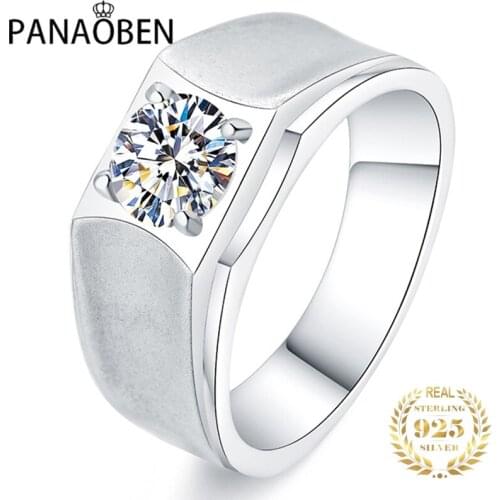 S925 Sterling Silver Mens Ring Luxury India Jewelry Elegant Exquisite Engagement Wedding Couple Original Design Charm Gift