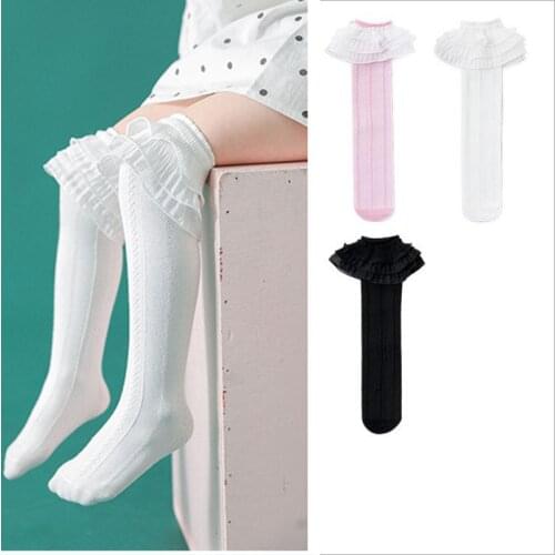 Socks Summer Spring Mesh Newborn Baby Girls Kids for Non-slip Terry Cotton Sokken Princess Knee High Long