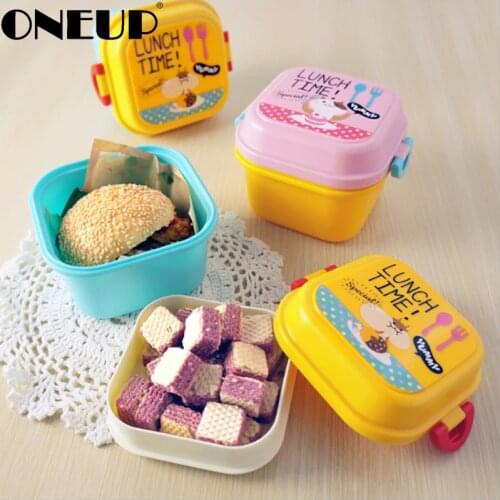 ONEUP Lunch Box For Kids Cute Cartoon Bento Box Eco-friendly Portable Food Container With Compartment School Picnic Microwavable