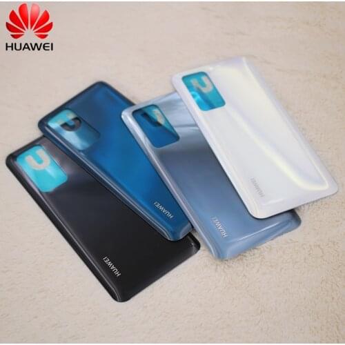 Original Huawei P40 Rear Housing For Huawei ANA-AN00 Glass Back Cover Repair Replace Phone Battery Door Case + Logo Sticker Glue