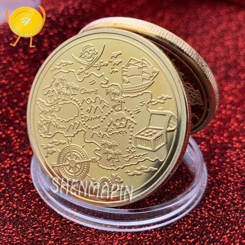 Pirates of the Caribbean Commemorative Coin Captain Jack Challenge Coin Movies Art Coins Collectibles Childrens Birthday Gift