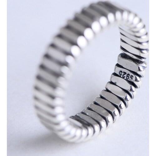 Genuine 925 Sterling Silver Couple Rings For Lovers Women And Men Simple Braided Personalized Elegant Jewelry Ring