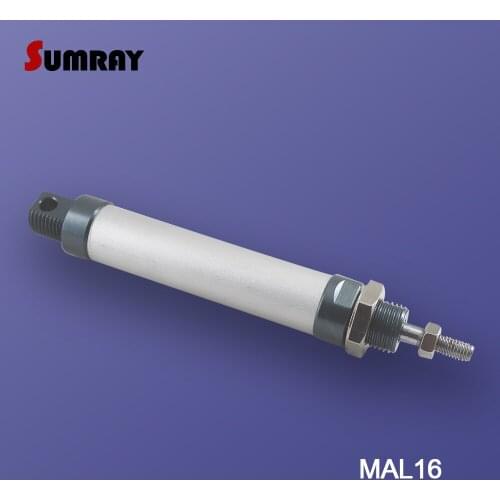 SUMRAY MAL Type Pneumatic Cylinder 16mm Bore 25/50/75/100/125/150/175/200/250/300mm Stroke Double Acting Pneumatic Air Cylinder