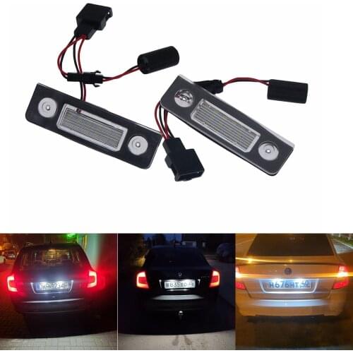 2Pcs Canbus Car 18LED Number License Plate Light Lamp For Skoda Octavia 2 Facelift 09 -12 Facelifted 03-12 Roomster 5J 06-10