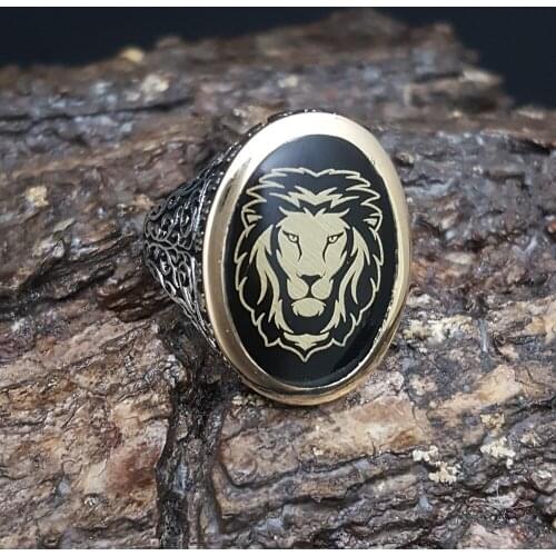 Unique New Original Hot Sale Rings Antique Wild King Lion Biker 925 Silver Men Ring Male Boho Vintage Fine Jewelry Accessorie