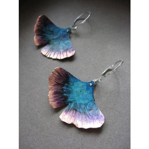 2019 Vintage Ginkgo Biloba Metal Leaf Dangle Earrings Boho Ethnic Mystic Brinco Statement Drop Earings Accessories Pendant Mujer