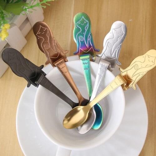 Mermaid Hanging Spoon Stainless Steel Ice Cream Cocktail Teaspoons Coffee Soup