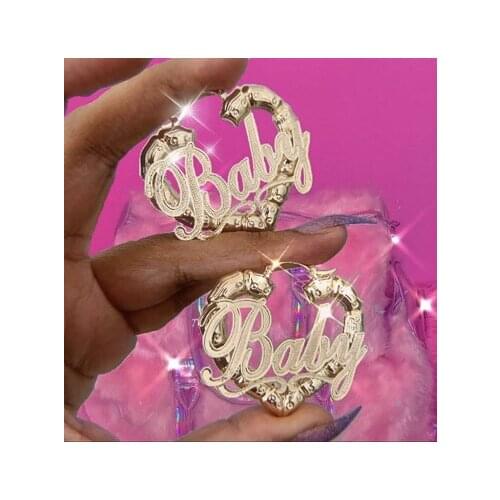 Y2K Jewelry Heart BABY Letter Earrings for Women Egirl Aesthetic Punk Vintage INS Earrings 2000s Fashion Vintage Friends Gifts
