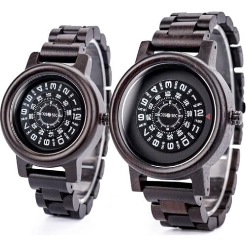 Wholesale OEM Custom Black Wooden Watch for Man Wooden Watches For Men And Women Quartz Watches
