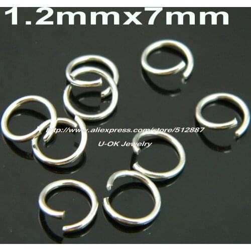 1.2mm*7mm 100pcs 316L Stainless Steel Open Jump Rings Fashion DIY Jewelry Findings Accessories F037
