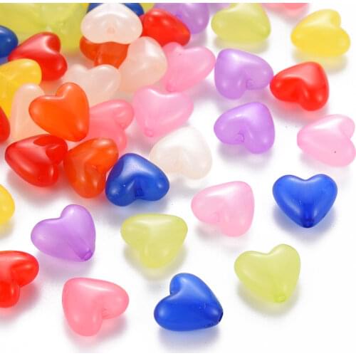 200pcs Acrylic Beads Mixed Transparent Flower Frosted Jewelry Making DIY Findings Beads,Petunia,9x4.5mm,Hole:1.5mm F60