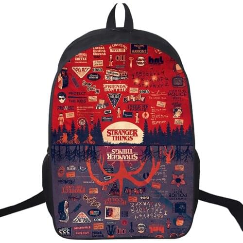 16 Inch Stranger Things Teenagers Backpack Daily Bookbag Surprise Gift Children Boy Girl Schoolbag Casual Travel Shoulder Bags