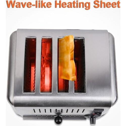 4 Slots Bread Toaster Household Breakfast Helper Breakfast Assistant Household Toaster Full Stainles Steel Toast Oven ETS-4