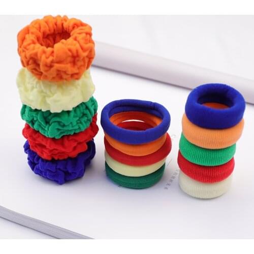 5pcs/lot Colorful Elastic Hair Band For Girls Women Wide Thin 3 Style Fashion Rubber Band Cute Hair Accessories