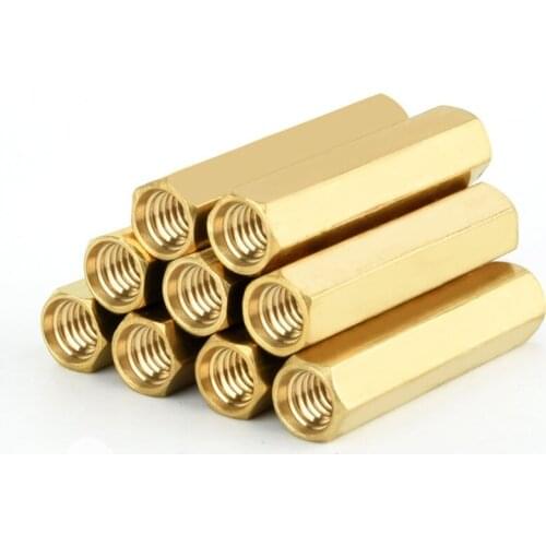 50pcs M2 Hex Hexagonal Pillar Standoff Spacer Support Brass Female Bolt Copper