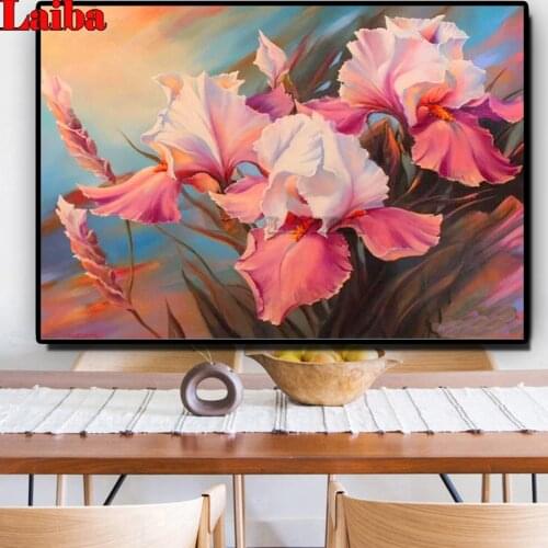 Handmade diy diamond painting kits Iris Flowers diamond embroidery full drill rhinestone cross stitch mosaic painting home decor