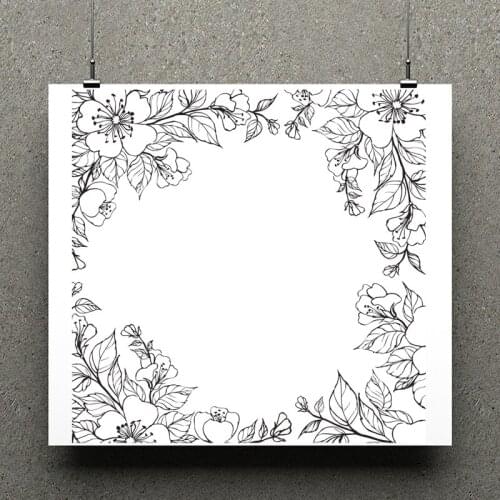 AZSG Flowers Leaves Frame Silicone Clear Stamps For Scrapbooking DIY Clip Art /Card Making Decoration Stamps Crafts