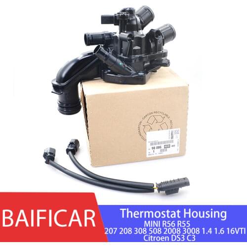 Baificar Genuine Thermostat Housing 9808646980 For MINI R56 R55 Peugeot 207 208 308 508 2008 3008 1.4 1.6 16VTi Citroen DS3 C3