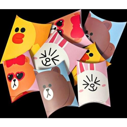Feiluan store 20pcs four style Cartoon series pillow box silk scarf gift box panties silk socks box nougat snow crisp packaging