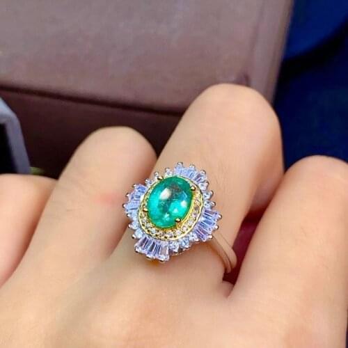 Luxury Vintage Ring For Women Europe America Style Inlay Dazzling Crystal Oval Green Zircon Wedding Party Exquisite Jewelry